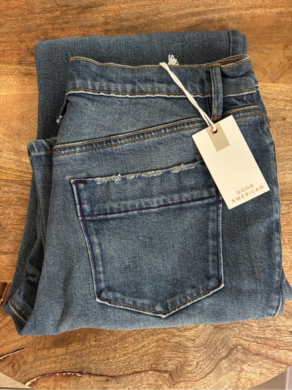 Good American Trouser Straight w/ hidden snap button